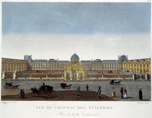 Udsigt over Chateau des Tuileries - i "" Views of Paris"" af Courvoisier af Henri Courvoisier-Voisin