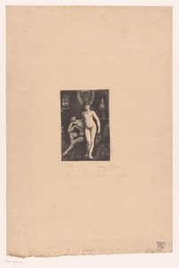 Stående nøgen kvinde og siddende nøgen mand af Henri De Groux (signed by artist)
