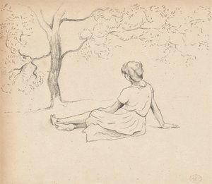 Studie for "Laundressers in Provence", c.1885-89 af Henri Edmond Cross