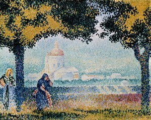 Kirken Santa Maria degli Angeli nær Assisi, 1909. af Henri Edmond Cross