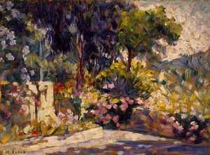 Den blomstrede terrasse af Henri Edmond Cross