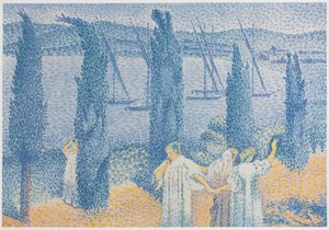 The Promenade (Landskab med Cypresser) af Henri Edmond Cross