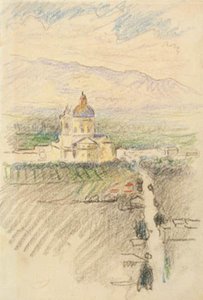 Udsigt over Santa Maria degli Angeli nær Assisi af Henri Edmond Cross
