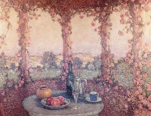 Bordet under Lysthuset af Henri Eugene Augustin Le Sidaner
