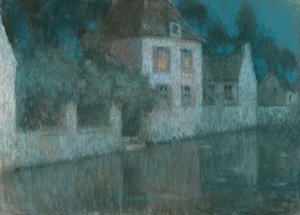 Kanalen til Nemours; Le Canal a Nemours af Henri Eugene Augustin Le Sidaner