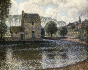 Den Grå Vindmølle; Le Moulin Gris af Henri Eugene Augustin Le Sidaner