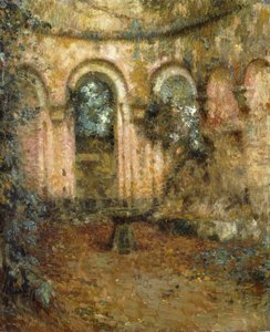 Slottets Grund; Le Cour du Chateau af Henri Eugene Augustin Le Sidaner