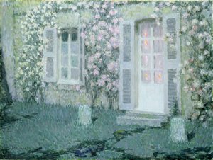 Huset med roser, 1936 af Henri Eugene Augustin Le Sidaner