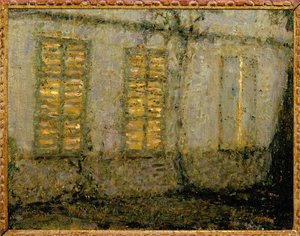 De lukkede skodder (maleri på lærred) af Henri Eugene Augustin Le Sidaner