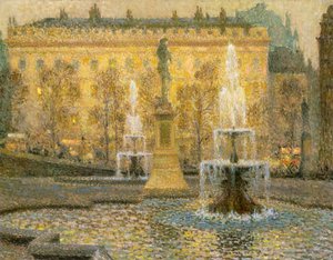 Trafalgar Square, London af Henri Eugene Augustin Le Sidaner