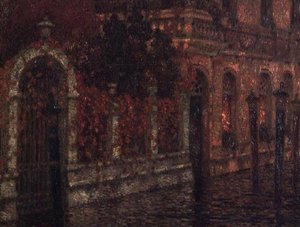 Venedig-kanalen (olie på lærred) af Henri Eugene Augustin Le Sidaner