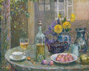 Gule Dahliaer; Gule Dahliaer af Henri Eugene Augustin Le Sidaner
