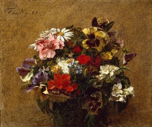 Buket blomster af Ignace Henri Jean Fantin Latour