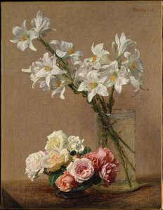 Roser og liljer af Henri Fantin-Latour