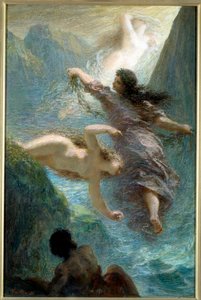 Rhinens piger. Pastel af Henri Fantin Latour (Fantin-Latour af Ignace Henri Jean Fantin Latour
