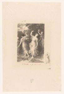 Bacchante danser og laver musik Bacchus Digte af André Chénier (serietitel) Illustrationer pour les Poésies d