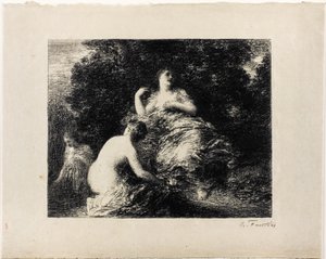 Badende Kvinder, medium tallerken af Ignace Henri Jean Fantin Latour