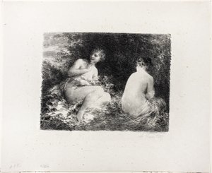Badende Kvinder, anden medium tallerken af Ignace Henri Jean Fantin Latour