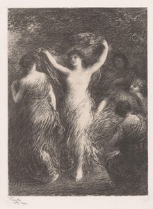 Danser og ser kvinder danser af Ignace Henri Jean Fantin Latour