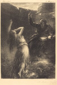 Fremkaldelse af Kundry (2. plade) af Ignace Henri Jean Fantin Latour
