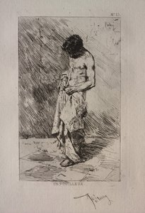 Mand søger efter lopper af Ignace Henri Jean Fantin Latour
