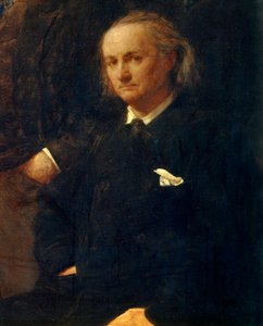 Portræt af Charles Baudelaire - detalje af: "" Hyldest til Eugene Delacroix"" Maleri af Henri Fantin Latour (Fantin-Latour af Ignace Henri Jean Fantin Latour