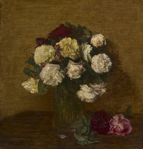 Roser i en vase, 1878 af Ignace Henri Jean Fantin Latour