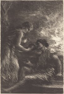 Sieglinde og Siegmund fra 1. akt af "Valkyrien" af Ignace Henri Jean Fantin Latour