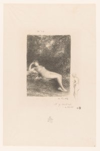 Slapende vandnimf Jeg ved, når middag får dem til at ønske sig skyggen XXVII Gedichten van André Chénier (serietitel) Illustrationer til André Chéniers digte (serietitel) af Ignace Henri Jean Fantin Latour