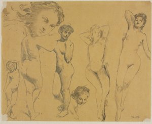 Studier af kvindelige nøgenbilleder af Ignace Henri Jean Fantin Latour