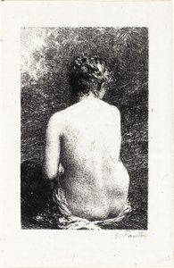 Studie af siddende kvinde, set bagfra af Ignace Henri Jean Fantin Latour