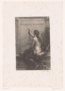 Titeltryk for: Richard Wagner, sa vie et ses œuvres Richard Wagner (titel på objekt) Udødelighed Richard Wagners liv og værker (serietitel) af Ignace Henri Jean Fantin Latour