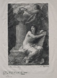 Til Berlioz (lille tallerken) af Ignace Henri Jean Fantin Latour