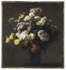 Vase med krysantemum af Henri Fantin Latour