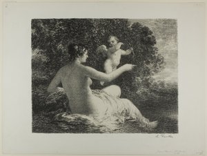 Venus og Amor, stor tallerken af Ignace Henri Jean Fantin Latour
