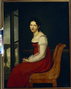 Portræt af prinsesse Varvara Sergeevna Dolgorukova, født Gagarina (1793-1833) (Prinsesse Varvara Sergeyevna Dolgorukova) - Maleri af Henri Francois Riesener (1767-1828), olie på lærred (96,8x125 cm)
