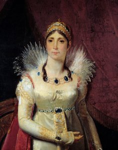 Portræt af imponen Josephine de Beauharnais (1763-1814) Detalje. Maleri af Henri Francois Riesener (1767-1828) 1806 søn. 2,3x1,3 m Malmaison, Slotte i Malmaison og Bois Preau - Portræt af kejserinde Josephine de Beauharnais (1763-1814) - Detalje.