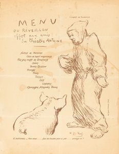 Nytårsaften menu tilbudt til venner af Antoine Theatre af Henri Gabriel Ibels
