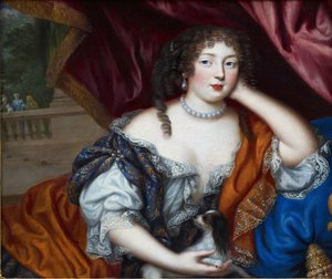 Barok: Portræt af Louise Renee de Penancoet de Kerouaille, hertuginde af Portsmouth (1649-1734) af Henri Gascar (Gascard, Gascars) (1635-1701). Olie på lærred, 70x83. Privat samling