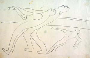 Mænd, der åbner låseporte af Henri Gaudier-Brzeska