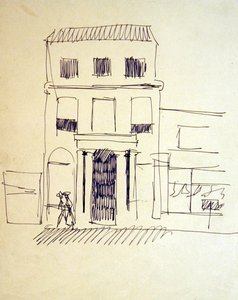 London Street med figurer; Kvindelig Promenader