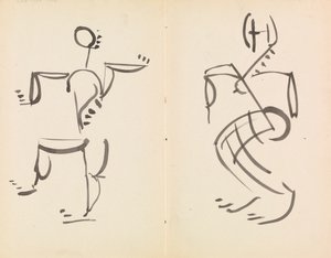 Mandlige og kvindelige dansefigurer af Henri Gaudier Brzeska