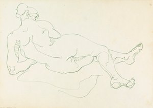 Tilbagelænet kvindefigur af Henri Gaudier-Brzeska