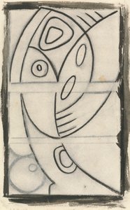 Reliefdesign af en abstrakt kvindefigur af Henri Gaudier Brzeska