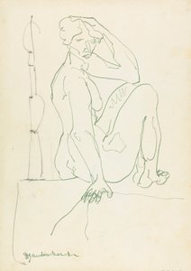 Siddende kvindefigur af Henri Gaudier Brzeska
