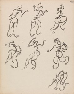 Syv dansende figurer, i tre registre af Henri Gaudier Brzeska