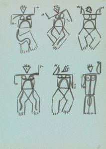 Seks studier af dansende figurer af Henri Gaudier Brzeska
