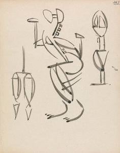 Tre figurstudier af Henri Gaudier Brzeska