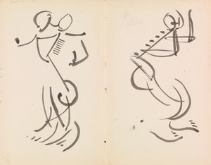 To dansende figurer af Henri Gaudier-Brzeska