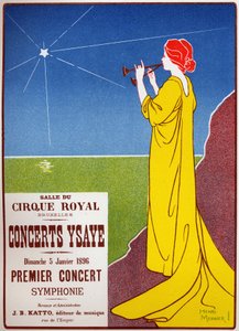 Musik. Ysaye-koncerter i Bruxelles. Plakat af H. Meunier, Belgien af Henri Georges Jean Isidore Meunier